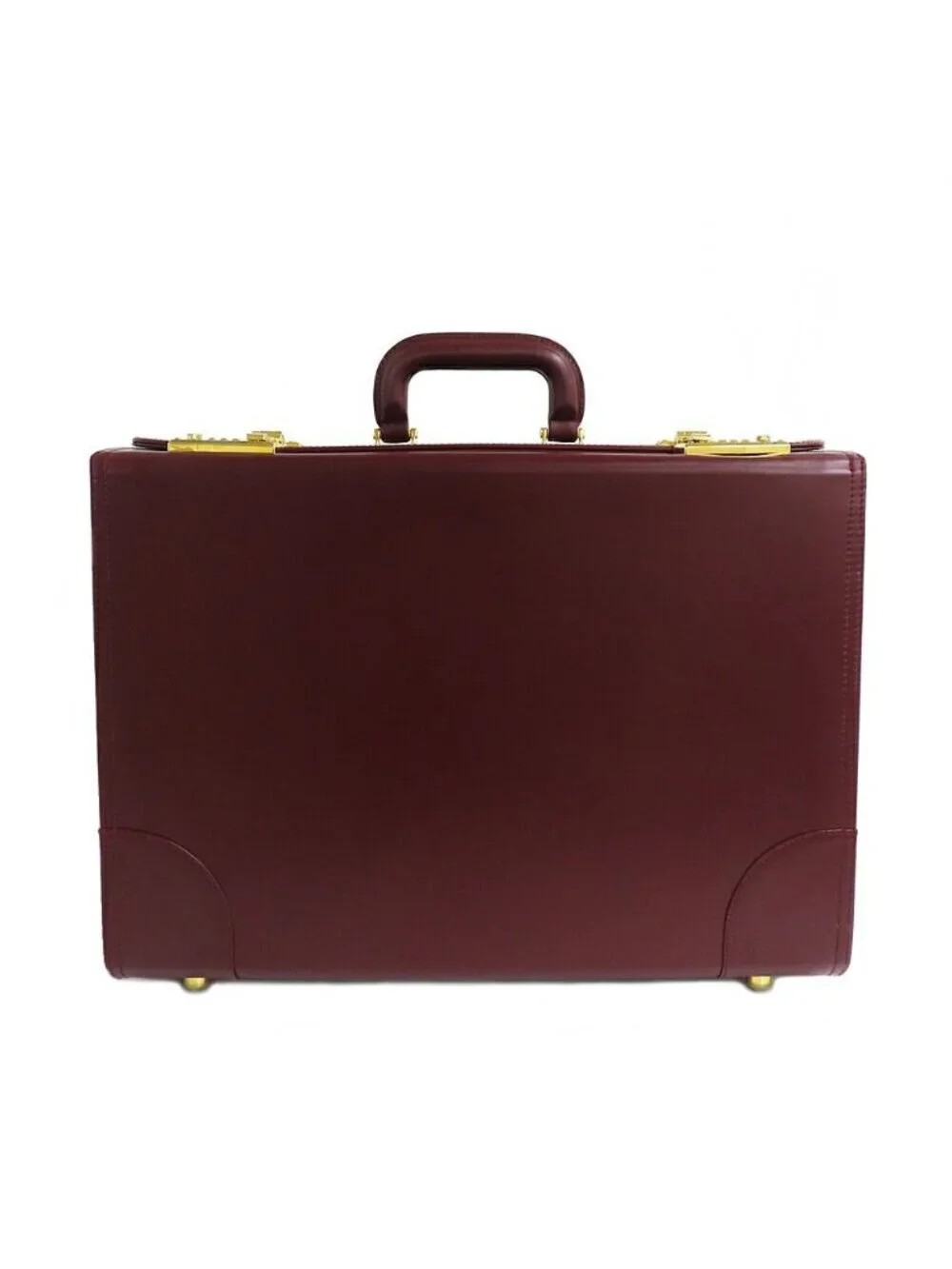Cartier Flight Case Vintage Burgundy Leather Large Handbag